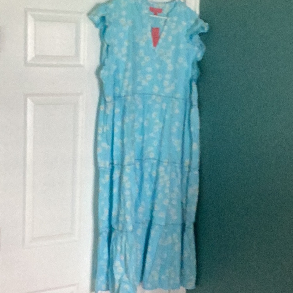 Simply Southern Blue Flutter Sleeve Maxi Sundress